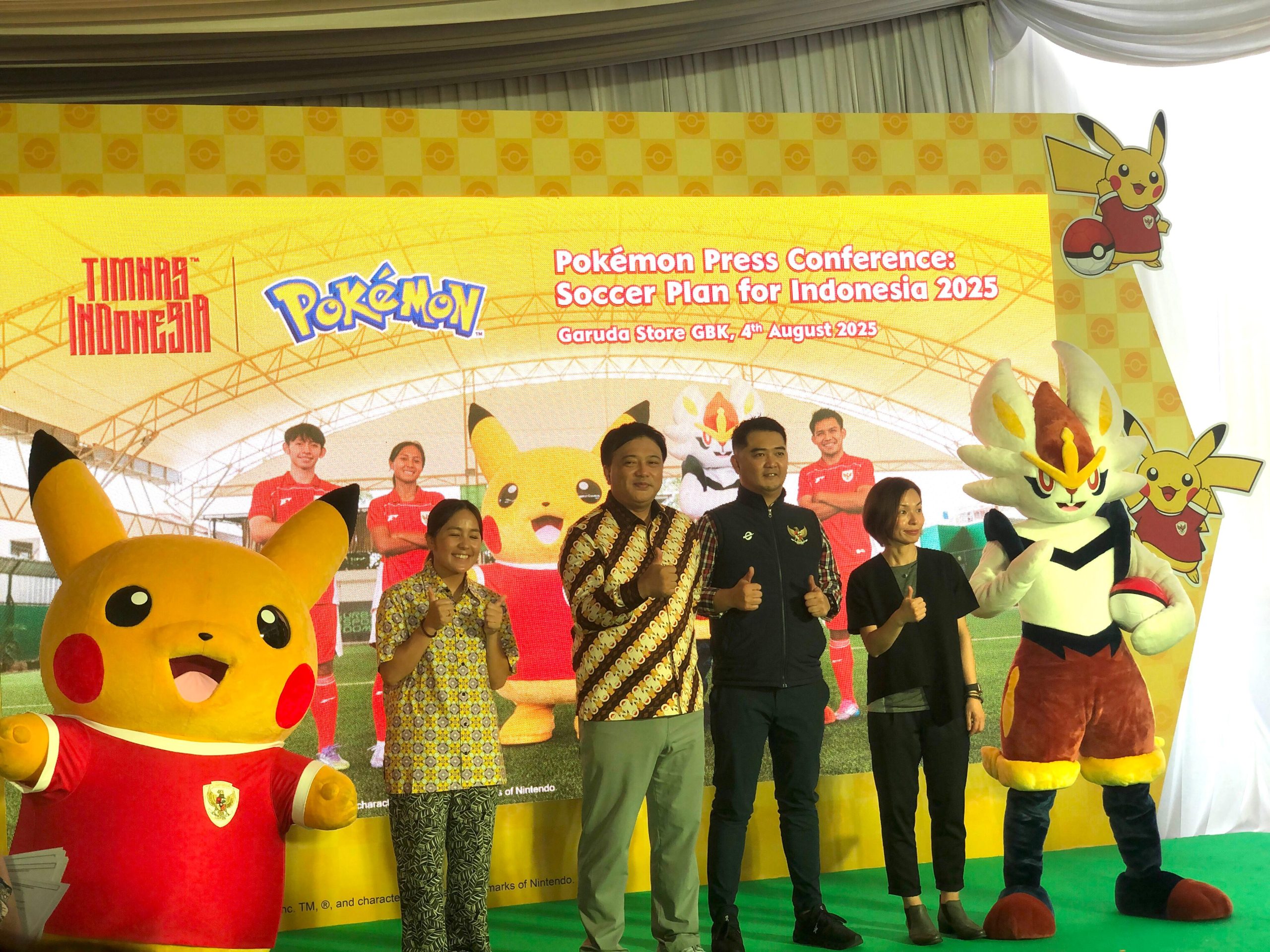 kir-kan: Mana Iwabuchi: Former Japan Women Football National Team, World Cup Winner Susumu Fukunaga: Corporate Officer, The Pokémon Company Marsal Irwan Masita: Managing Director, PT Garuda Sepakbola Indonesia (GSI) Hui Elaine: Director, APAC Regional Marketing, Niantic, Inc. - sumber foto Istimewa