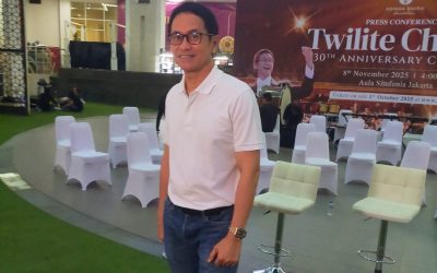 Addie MS di press conference Konser 30 Tahun Twilite Chorus kredit foto: Dailylife/Ruli Indaryanti