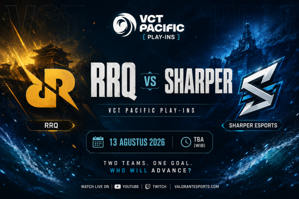 RRQ VCT Pacific Play-Ins lawan Sharper Esports 13 Agustus