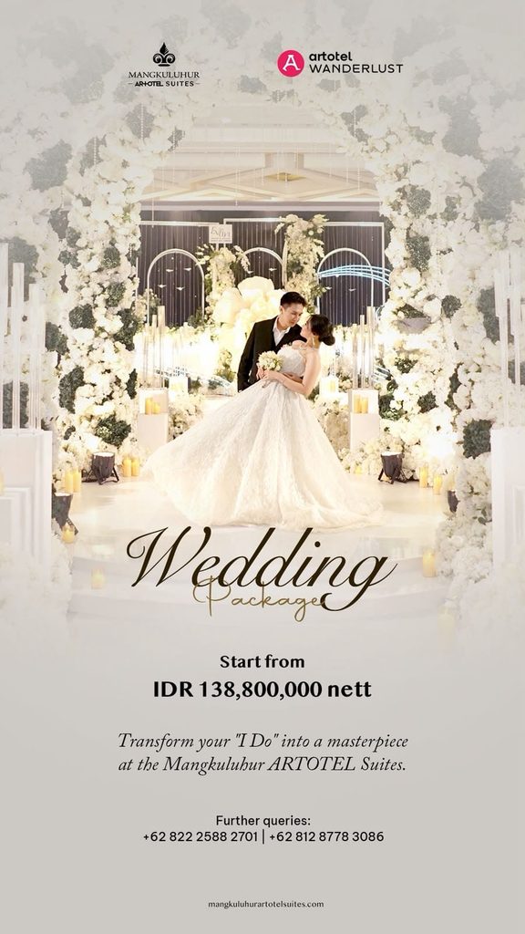 Paket wedding Mangkuluhur ARTOTEL Suites untuk akad Sangjit dan resepsi pernikahan di Jakarta