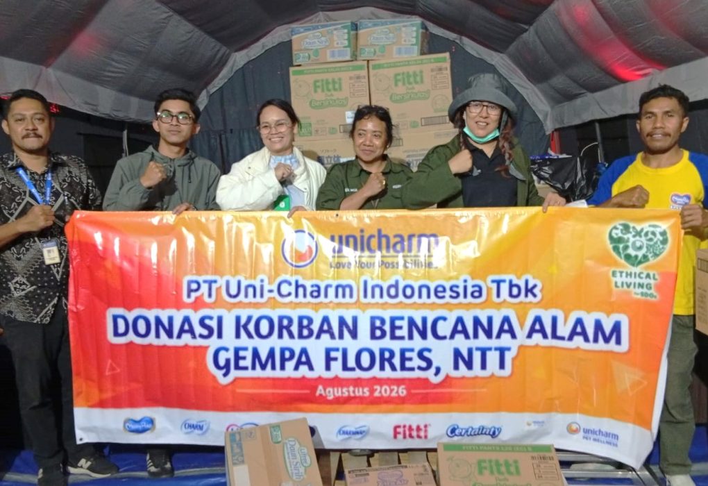 Unicharm Salurkan Bantuan Sanitasi untuk Warga Terdampak Gempa Flores - sumber foto istimewa